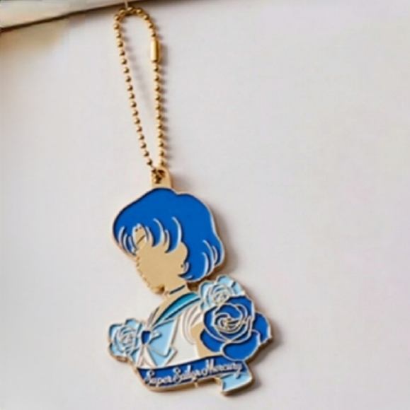 Sailor Mercury Stained glass style metal charm Keychain - Picture 5 of 5